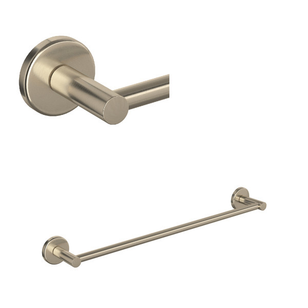 Rohl LO1/24STN Lombardia 24-in Wall Mount Single Towel Bar, Satin Nickel