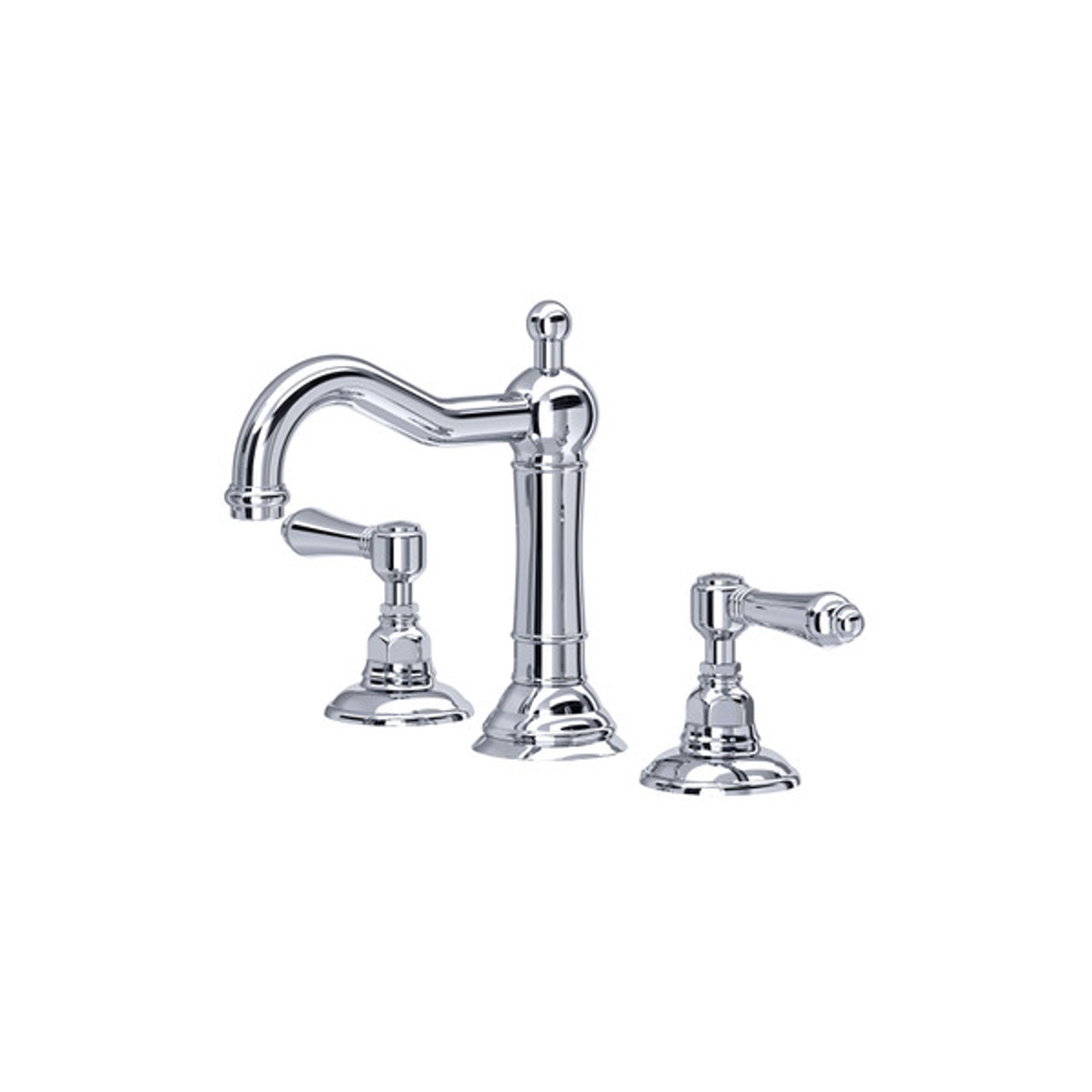 Rohl A1409LMAPC-2 Acqui Column Spout Widespread Bathroom Fauce with Metal Lever Handlet, Polished Chrome
