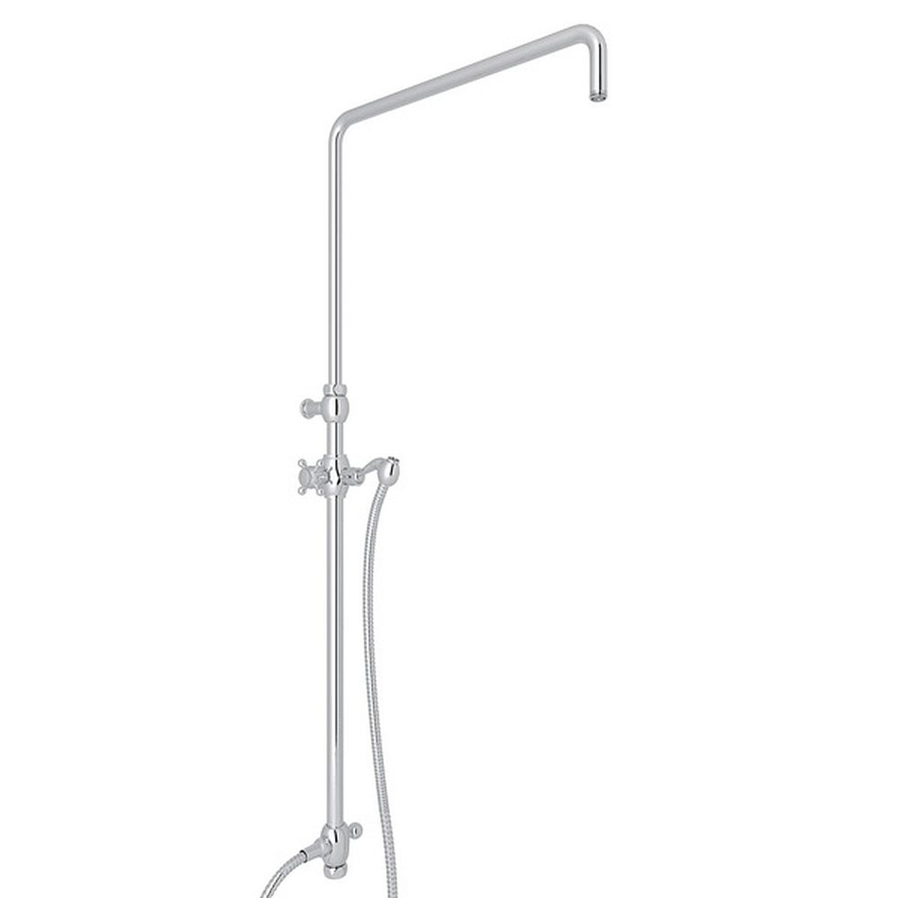 Riser with Diverter, Hose and Sliding Handshower Holder in Polished Chrome