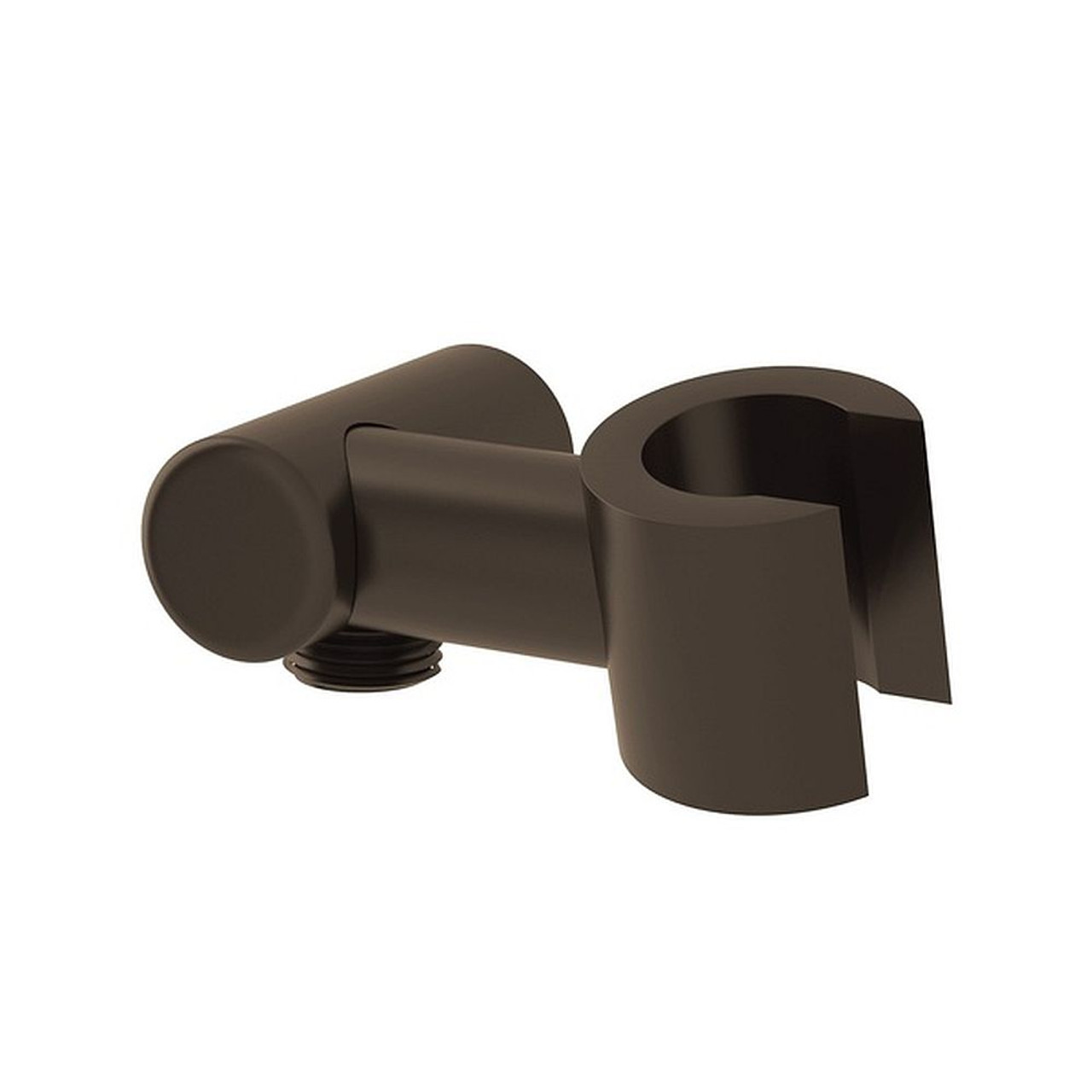Modern Handshower Holder with Outlet for Shower Arm Connection in Tuscan Brass