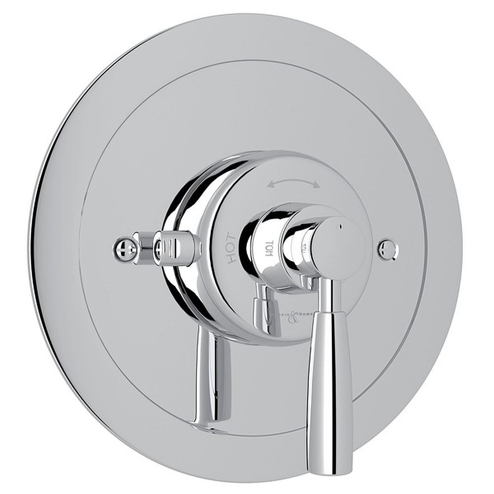 Thermostatic Trim with Metal Lever and without Volume Control in Polished Chrome