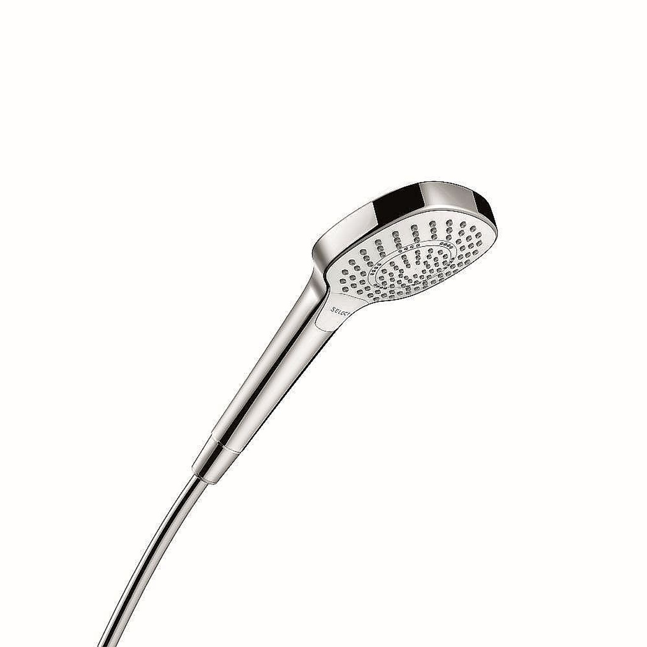 Hansgrohe 26811401 Croma Select E 2.0 GPM 3-Jet Handshower 110, In White/Chrome Hansgrohe 26811401 Croma Select E 2.0 GPM 3-Jet Handshower 110, In White/Chrome