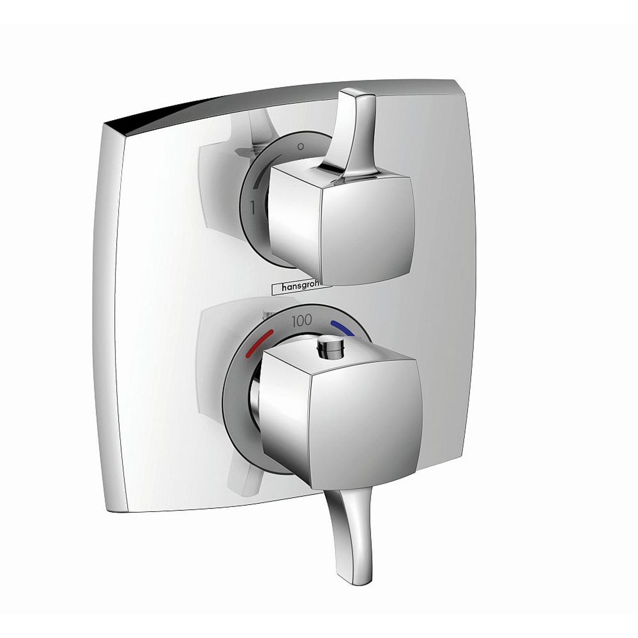Ecostat Classic Square Thermostatic Trim with Volume Control, In Chrome