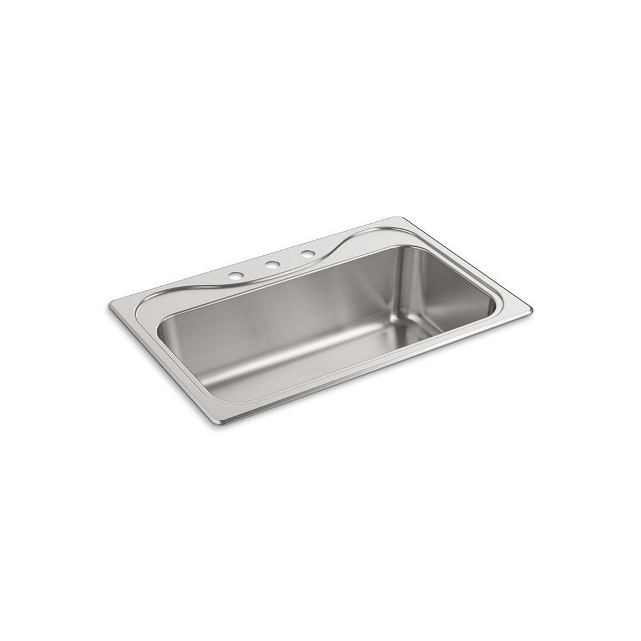 22" x 33" x 9" 3-Holes Top-Mount Single-Bowl Kitchen Sink 22" x 33" x 9" 3-Holes Top-Mount Single-Bowl Kitchen Sink