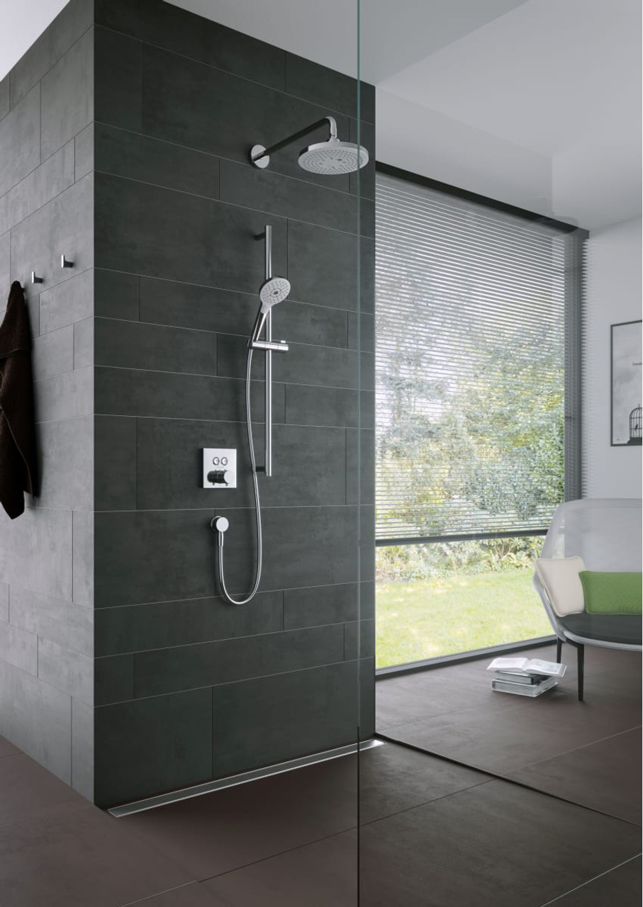 Square Dual Function Thermostatic Valve Trim in Polished Chrome