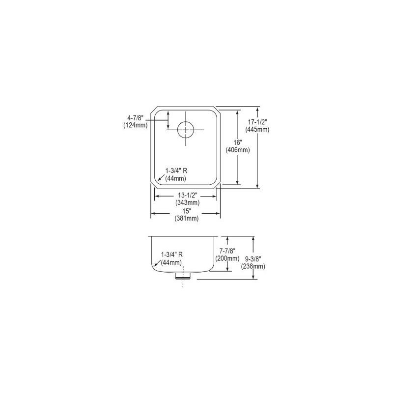 Elkay ELUH1316PDBG Stainless Steel Single Bowl Undermount Sink Kit with Perfect Drain in Lustrous Highlighted Satin