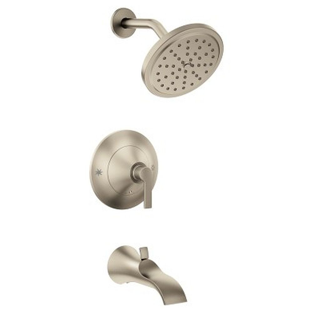 Tub and Shower Trim Package with 2.5 GPM Single Function Shower Head in Brushed Nickel