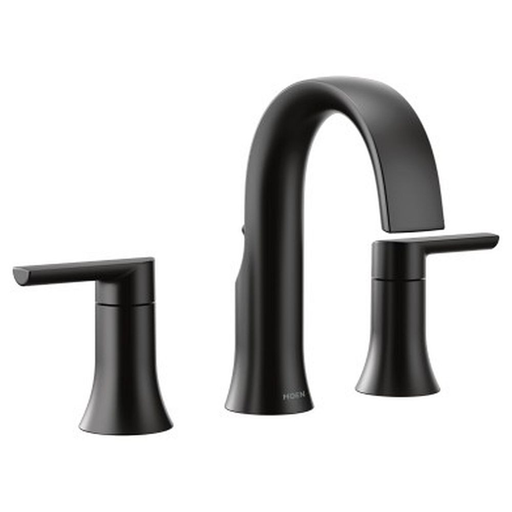 Two-Handle High Arc Bathroom Faucet in Matte Black
