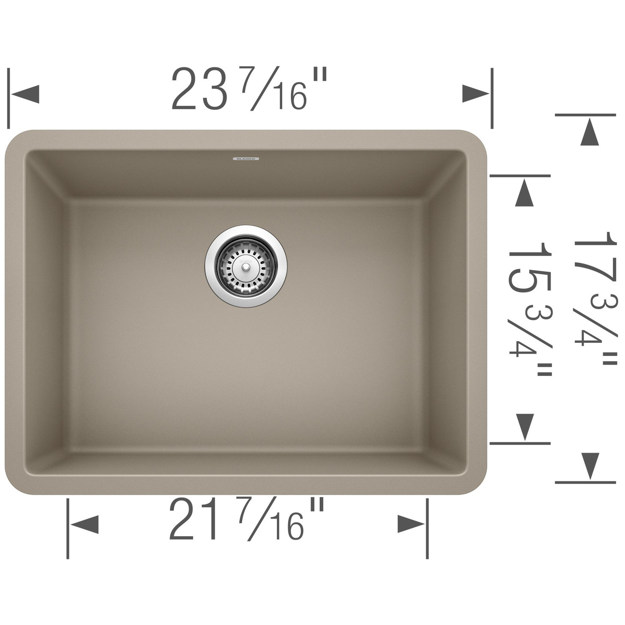 17.75-in x 23.5-in Granite 8.625-in Deep Kitchen Sink, in Truffle