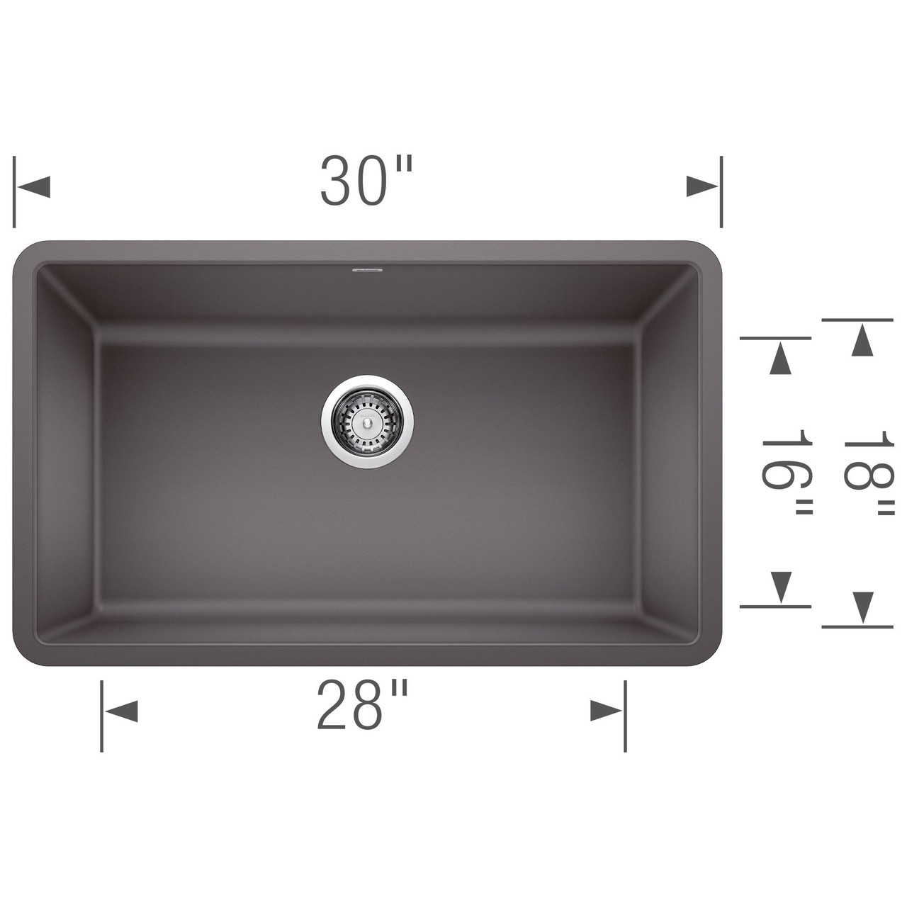 18-in x 30-in Granite 9.5-in Deep Kitchen Sink, in Cinder 18-in x 30-in Granite 9.5-in Deep Kitchen Sink, in Cinder