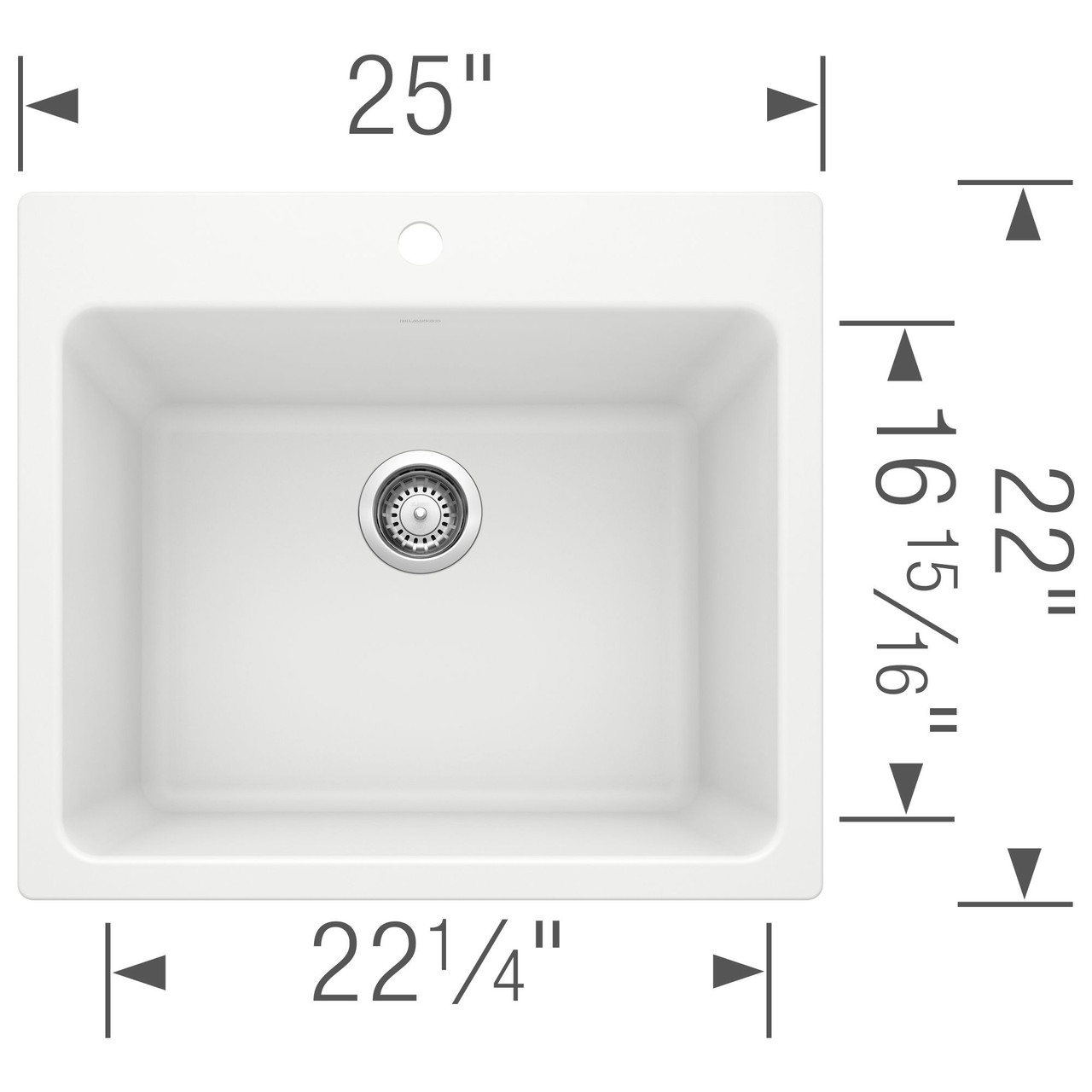 22-in x 25-in Granite 12-in Laundry Sink, in White