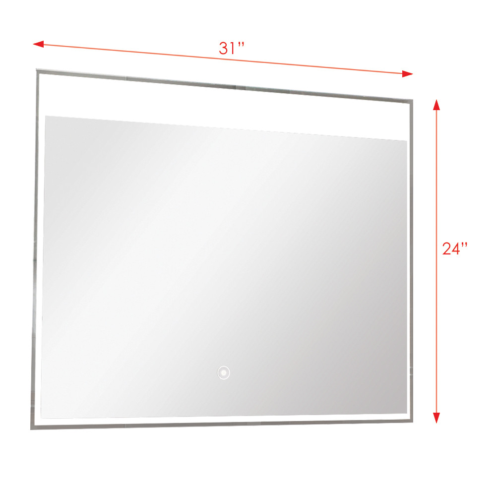 31.50 X 1.18 X 23.62 LED-Backlit Contemporary Mirror with Touch Sensor