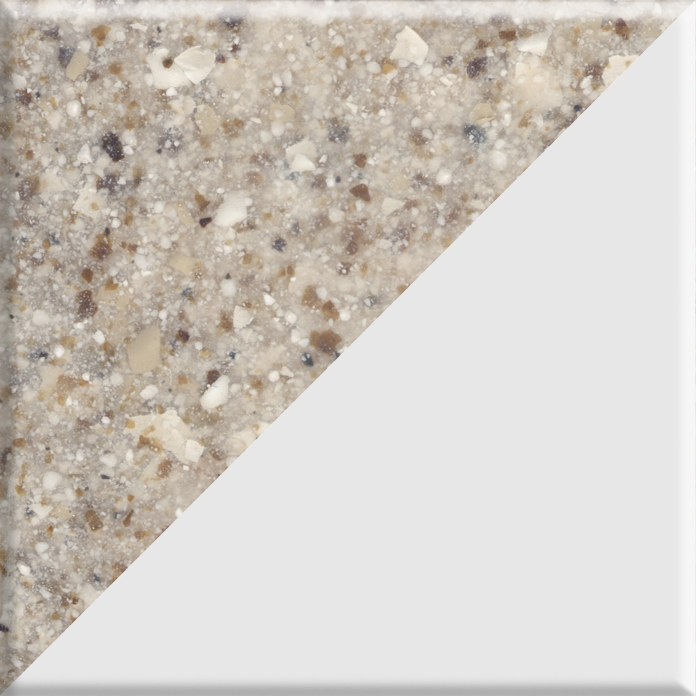 49-in X 22-in Cultured Marble Vanity Top with single white bowl for 4" Centerset Faucet, In Latte