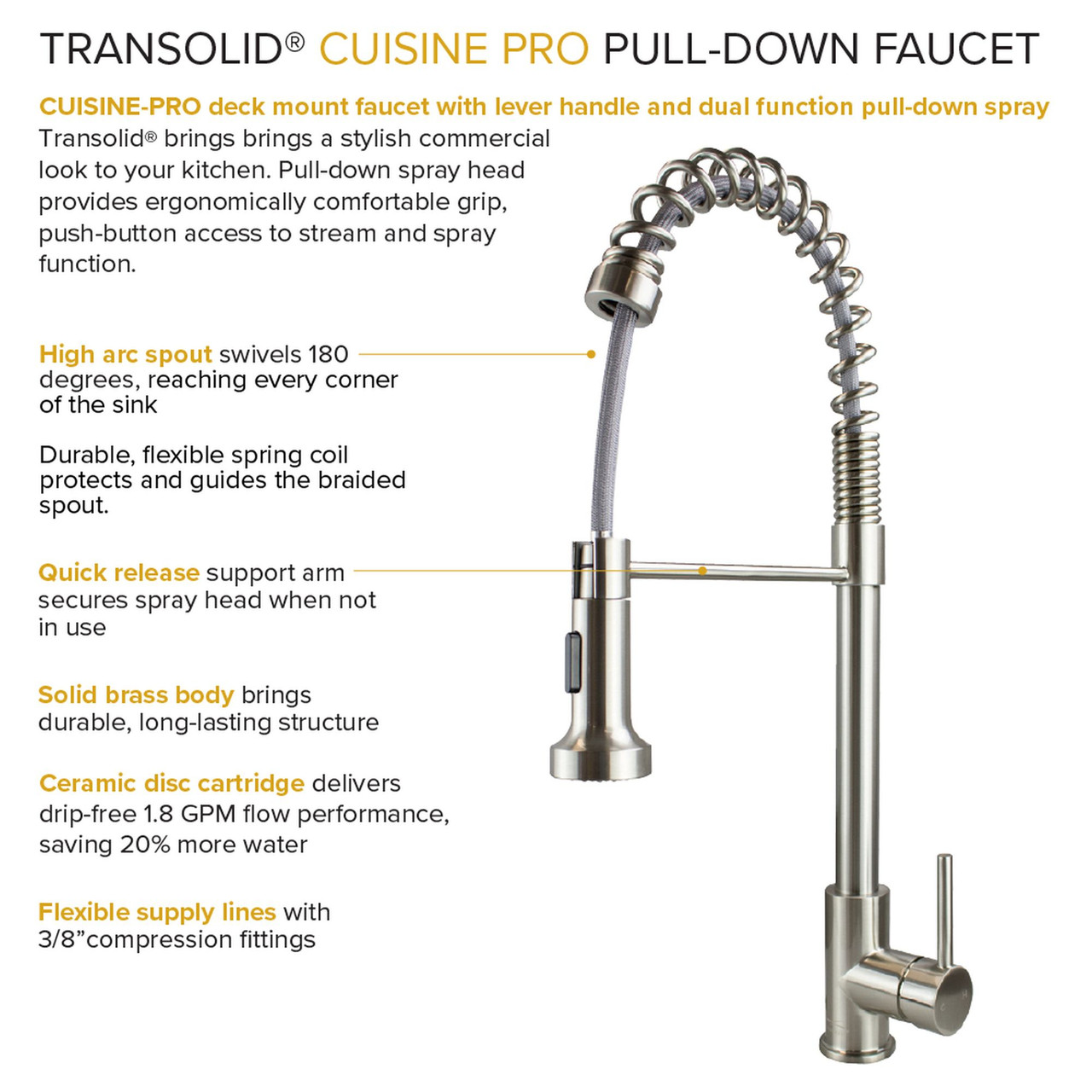 Transolid KF-FUSB241810 Porter 24-in x 18-in x 10-in Single Basin Farmhouse Fireclay Kitchen Sink in White with Faucet, Grid, Strainer, Installation Kit