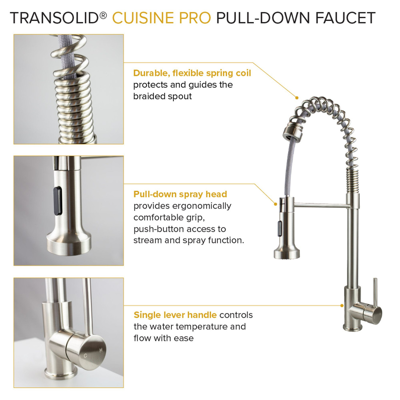 Transolid KF-FUSB241810 Porter 24-in x 18-in x 10-in Single Basin Farmhouse Fireclay Kitchen Sink in White with Faucet, Grid, Strainer, Installation Kit