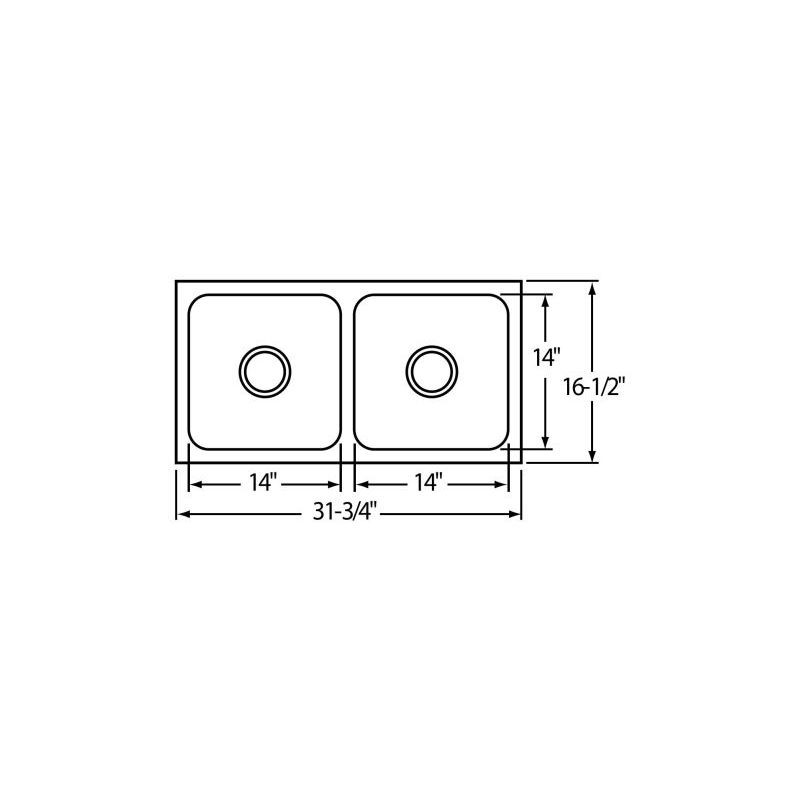 Elkay ELUH3116 Stainless Steel Double Bowl Undermount Sink in Lustrous Highlighted Satin