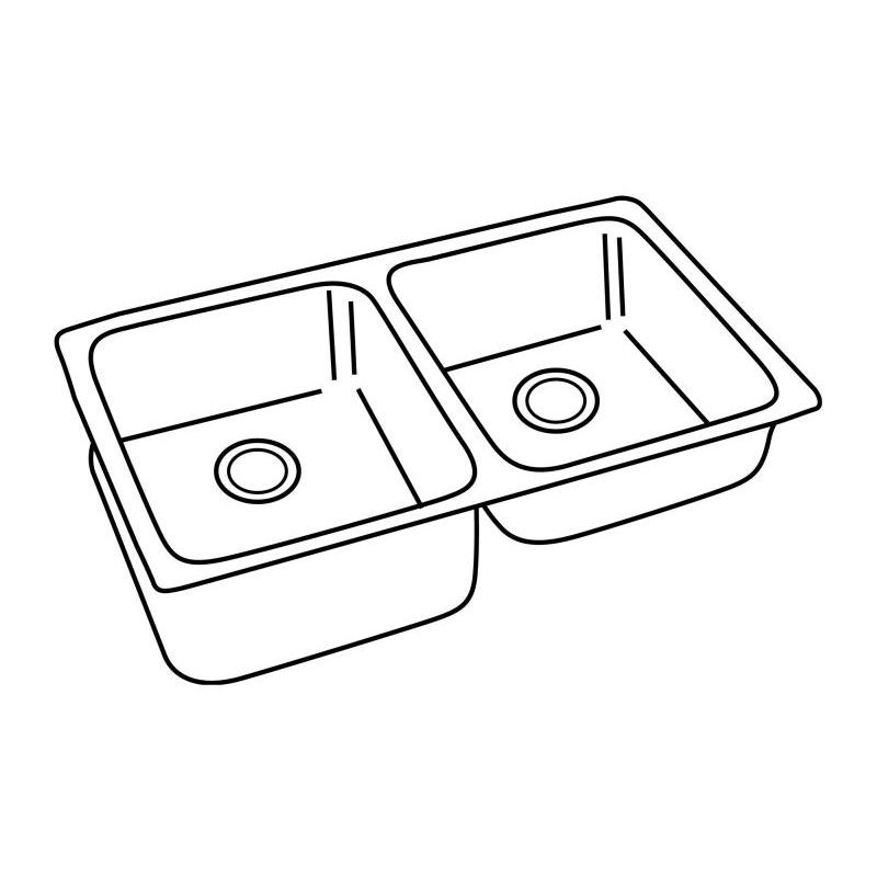 Elkay ELUH311810R Stainless Steel Double Bowl Undermount Sink in Lustrous Highlighted Satin