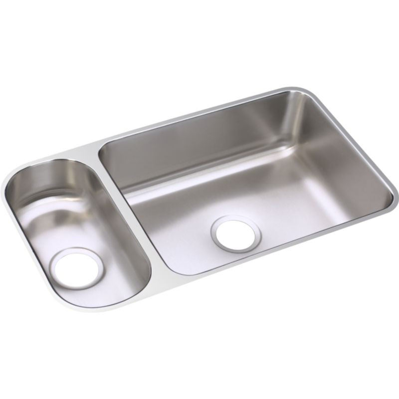 Elkay ELUH3219DBG Stainless Steel Double Bowl Undermount Sink Kit in Lustrous Highlighted Satin