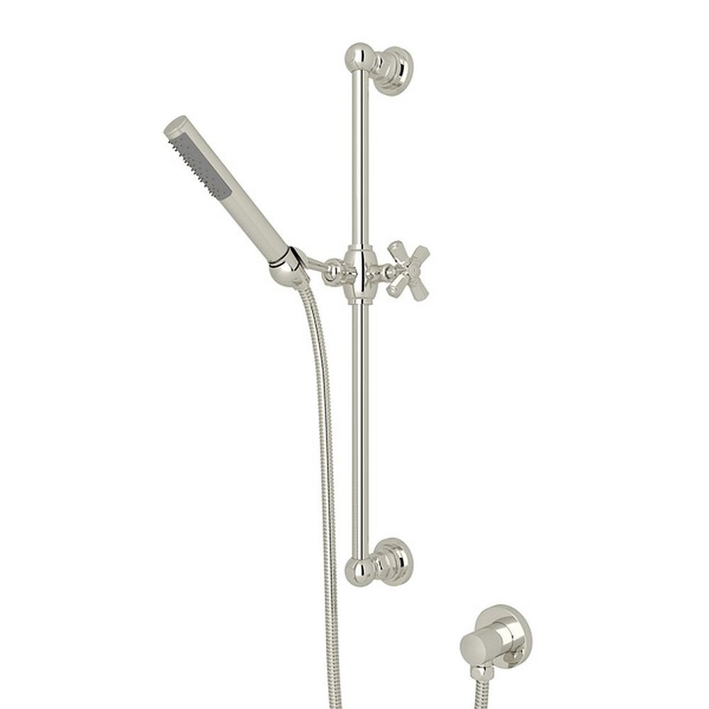 Single-Function Handshower Set with Cross Handle in Polished Nickel