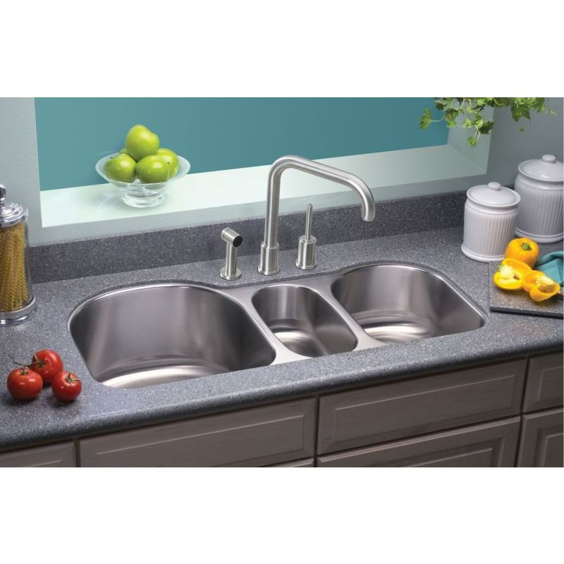 Elkay ELUH3920 Stainless Steel Triple Bowl Undermount Sink in Lustrous Highlighted Satin