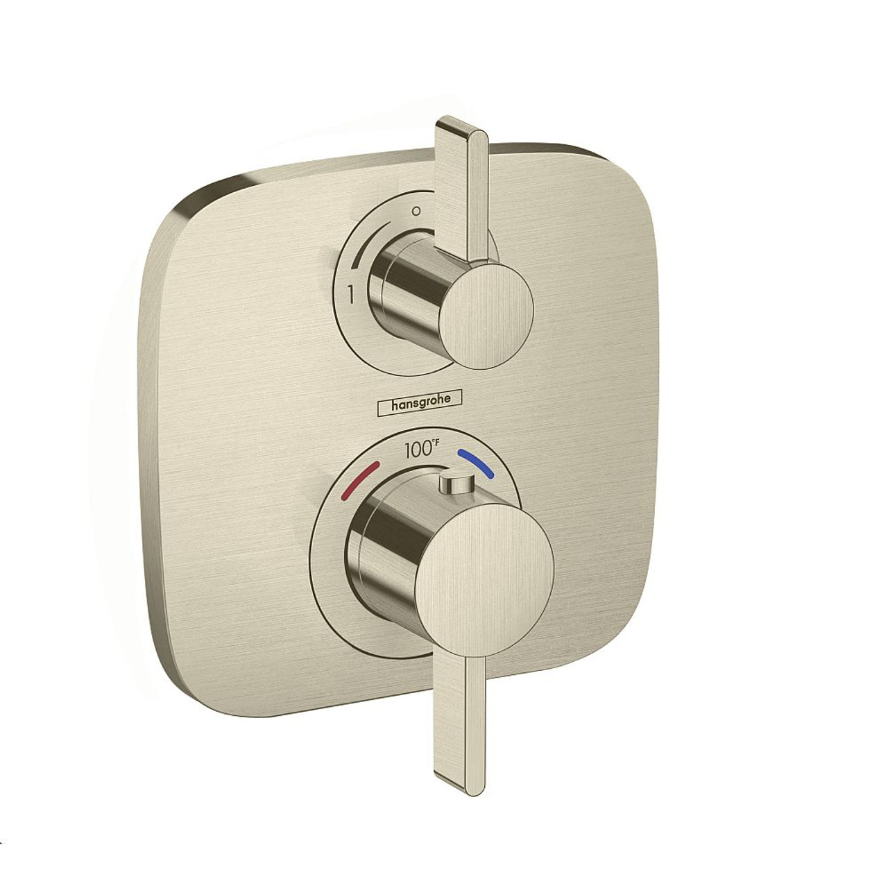 Hansgrohe 15707821 Ecostat E Thermostatic Trim with Volume Control, In Brushed Nickel