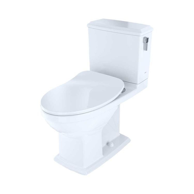 Two Piece Elongated Chair Height Dual Flush Toilet with CeFiONtect and Right Hand Lever in Cotton