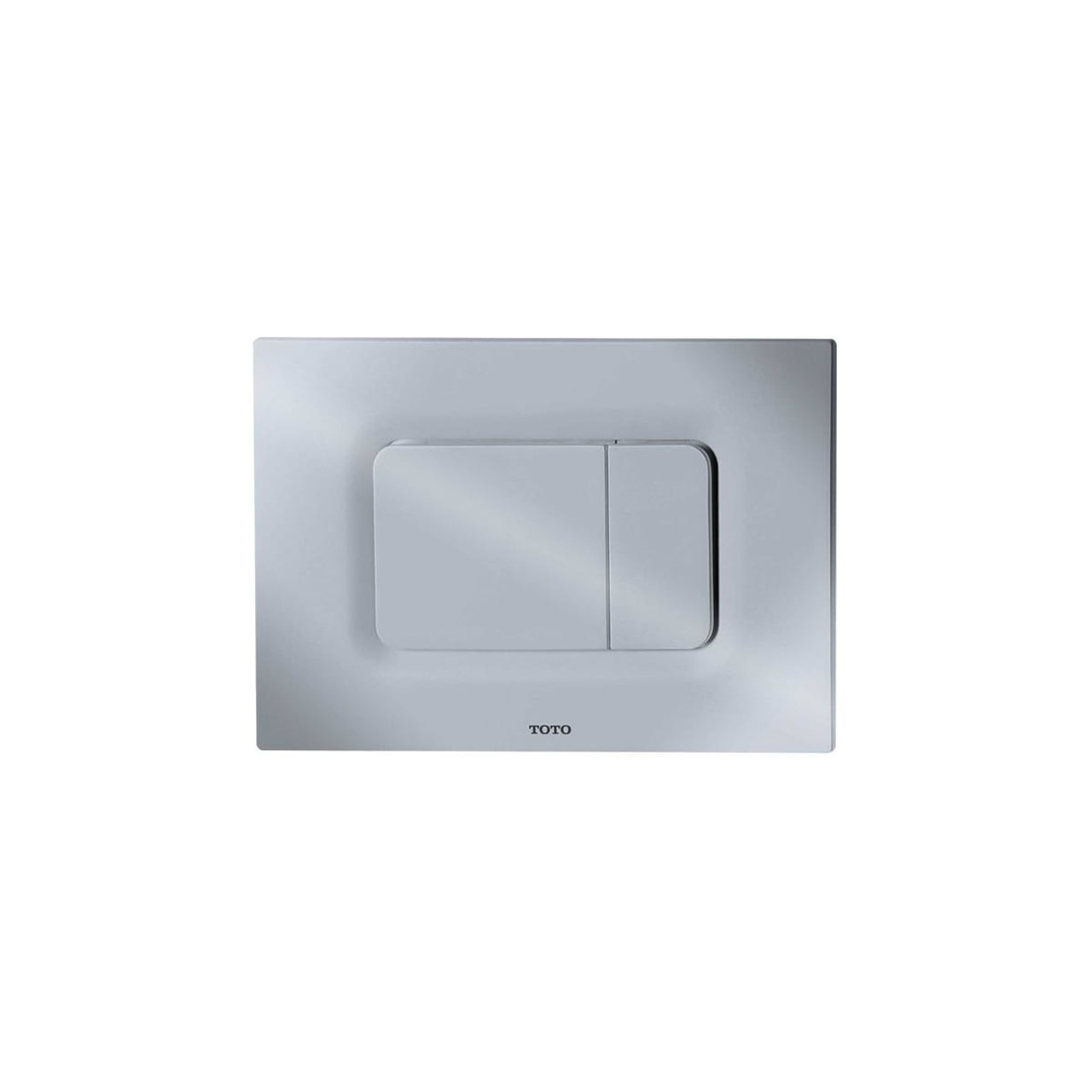 Square Dual Button Push Plate for RP In-Wall Tank in Matte Silver