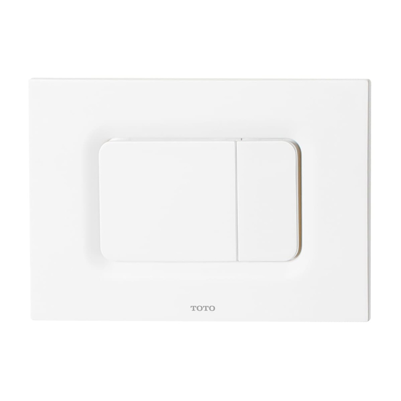 Square Dual Button Push Plate for RP In-Wall Tank in Matte White