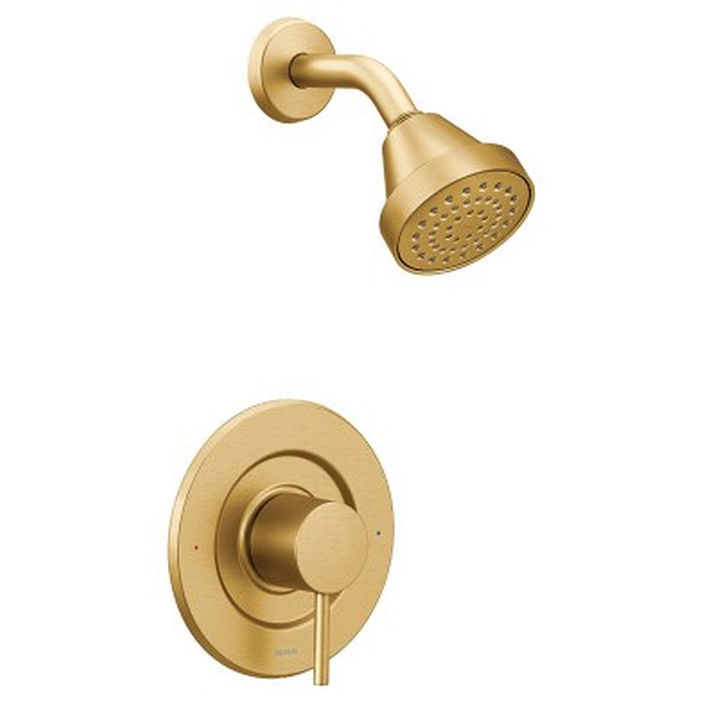 Single Handle Posi-Temp Pressure Balanced Shower Trim with 1.75 GPM Shower Head in Brushed Gold
