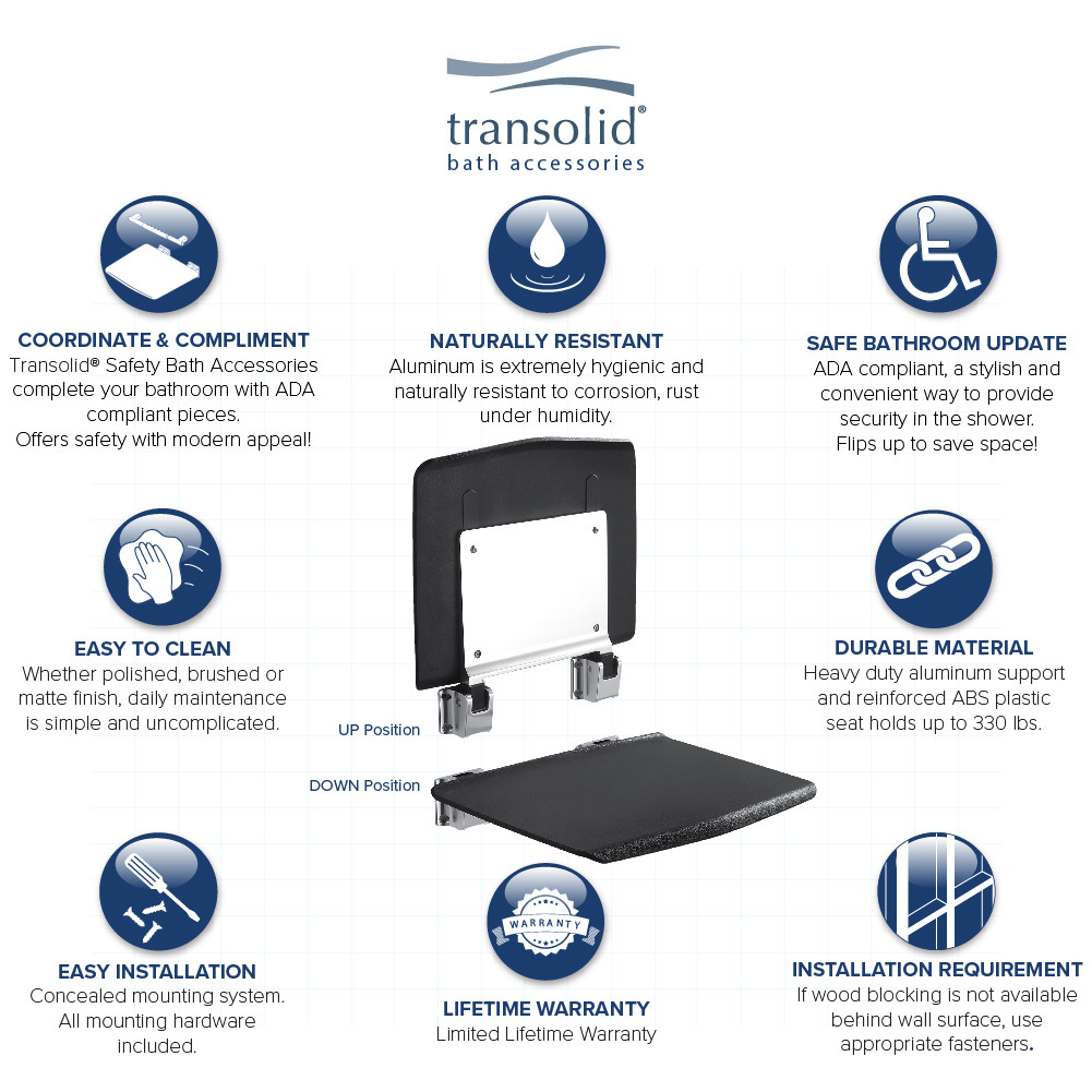 Shower Seat, In Black