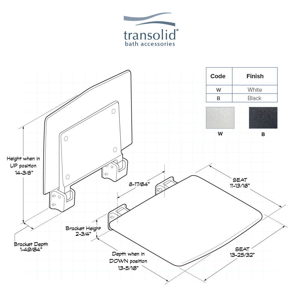 Shower Seat, In Black