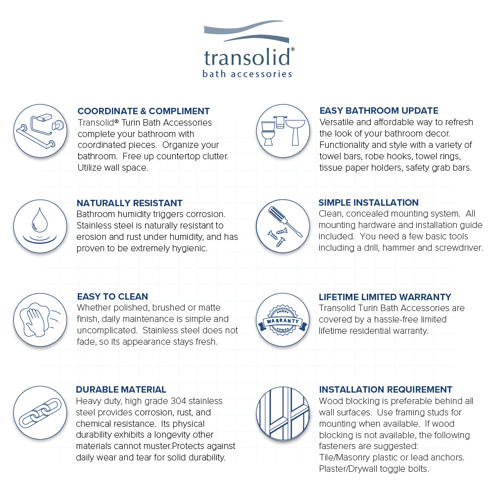 18-inch Grab Bar, In Polished Chrome