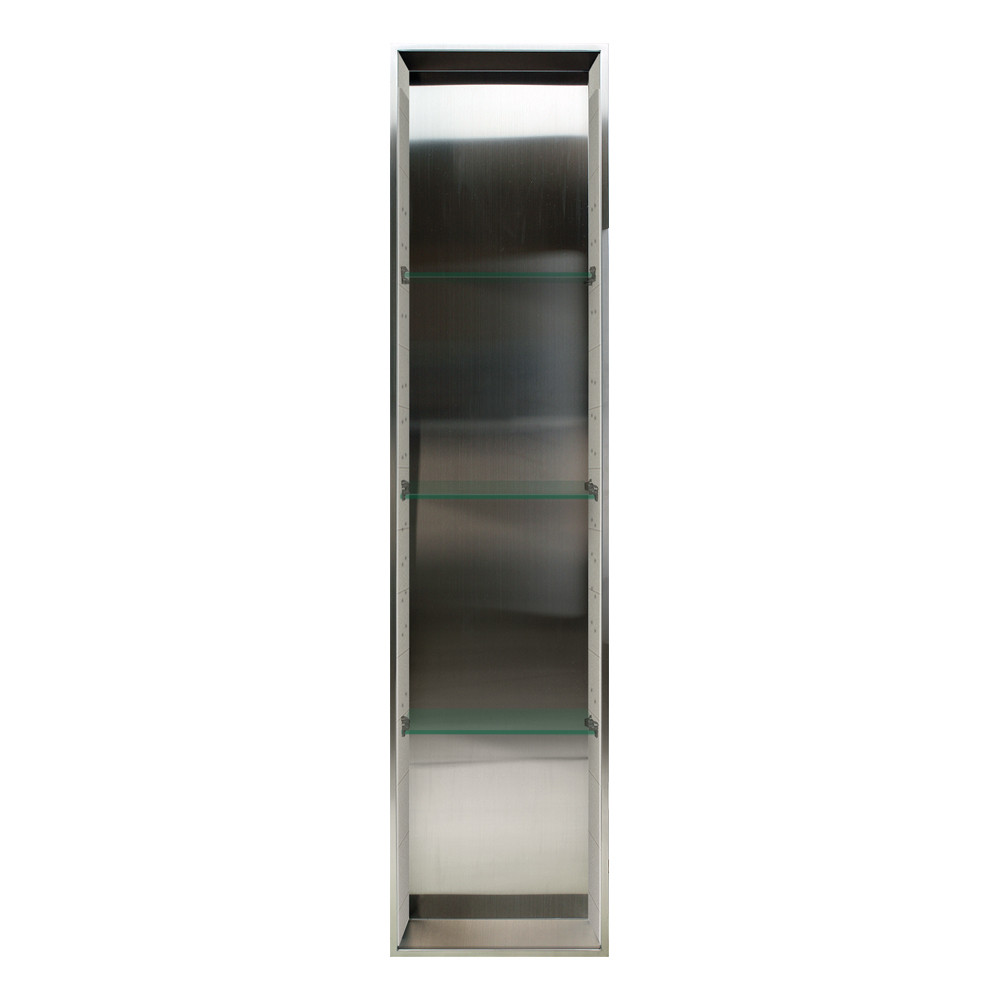 58.5-in Storage Pod, In Stainless Steel/Cashew