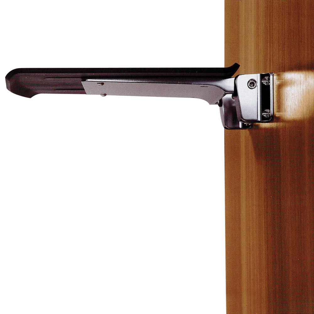 3-Piece Bathroom Safety Accessory Kit Including a fold-up shower seat, a 16-in grab bar, and a 12-in grab bar, in Black/Brushed Stainless