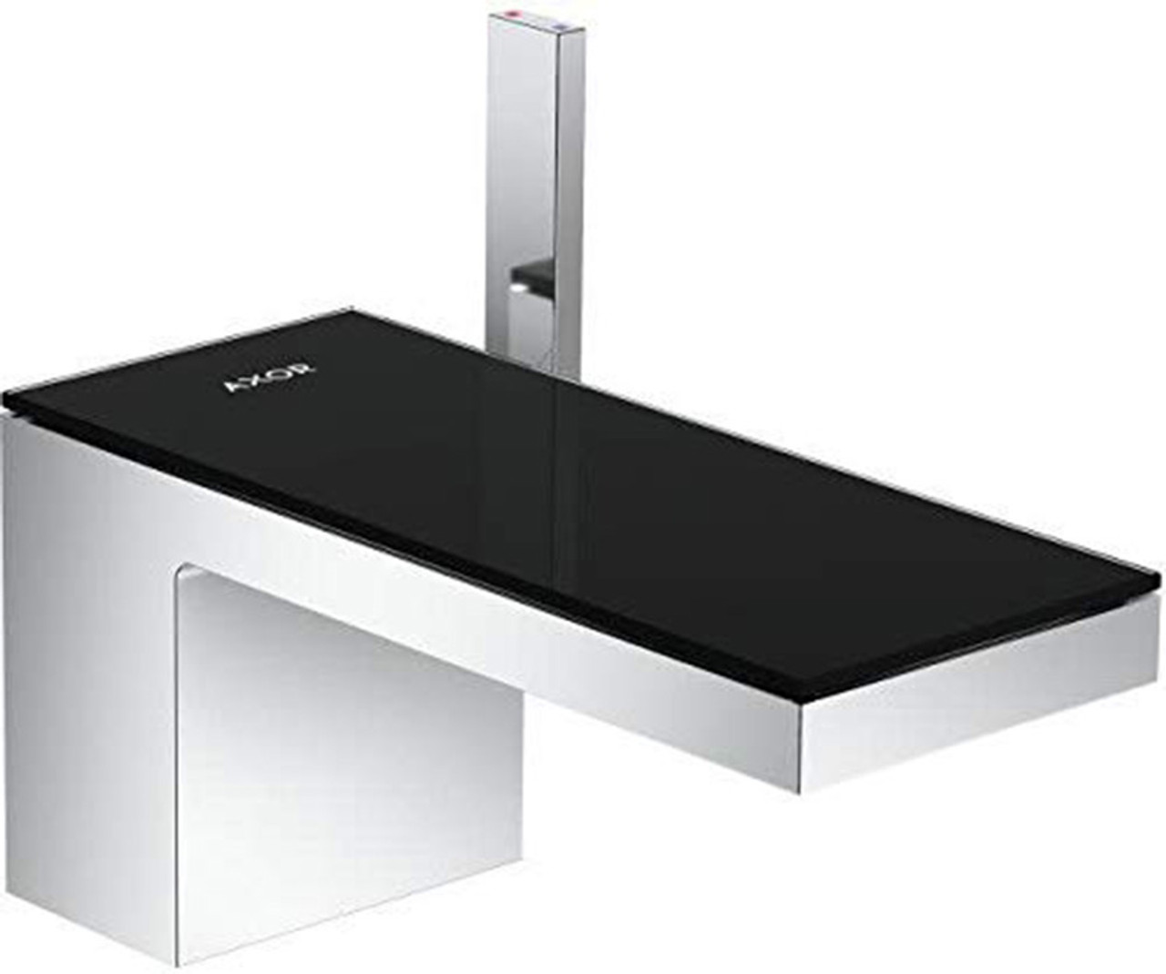 Single-Hole Faucet 70 in Chrome/Black Glass Glass