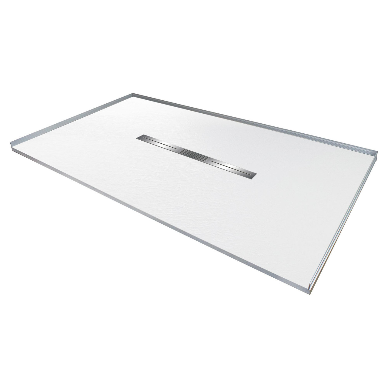 Transolid FZS6336C-31 Trimslate 63-in x 36-in Zero Threshold Shower Base with Center Drain, White