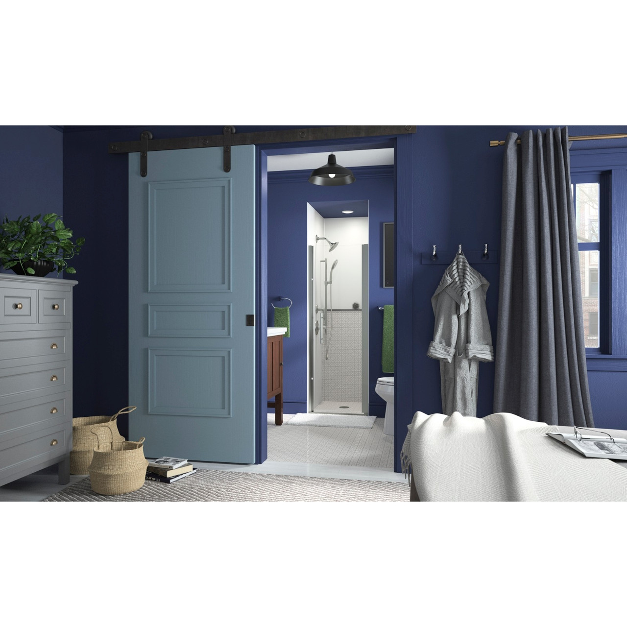 Sterling 5698-24N-G05 Finesse Peak headerless frameless pivot shower door 25-1/2 in. max opening x 67 in. H with nickel frame finish and smooth/clear glass texture