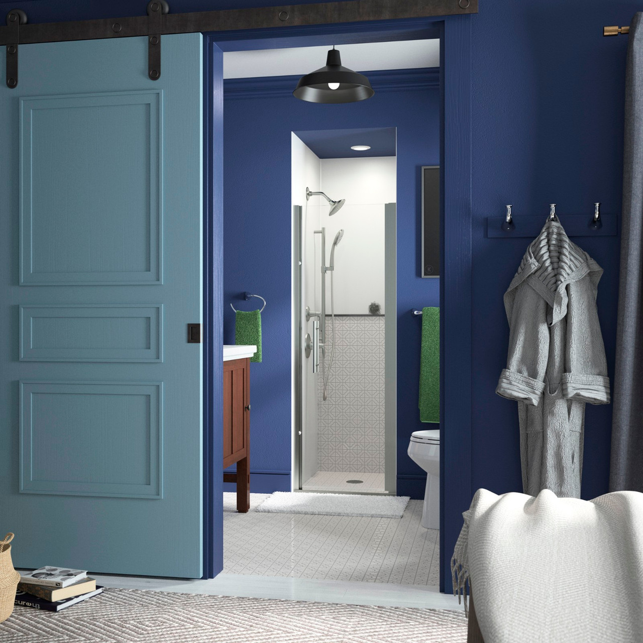 Sterling 5698-24N-G05 Finesse Peak headerless frameless pivot shower door 25-1/2 in. max opening x 67 in. H with nickel frame finish and smooth/clear glass texture