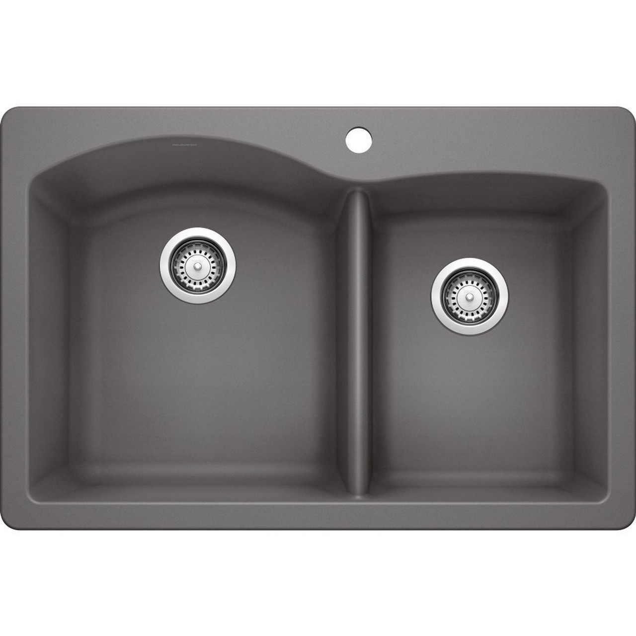 Blanco KF-441465 60/40 Dual Mount Sink Kit with Pull-Down Faucet and Strainer in Cinder