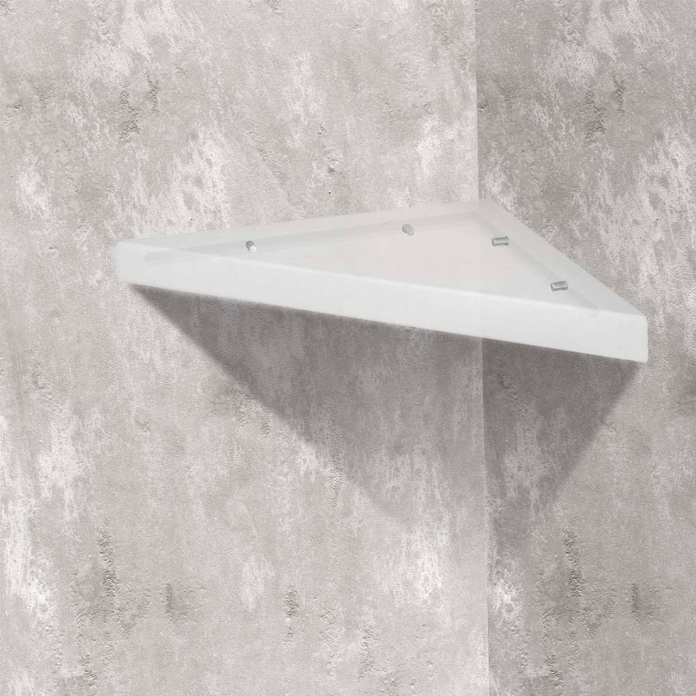 9-in x 9-in Solid Surface Corner Shelf, in Lunar