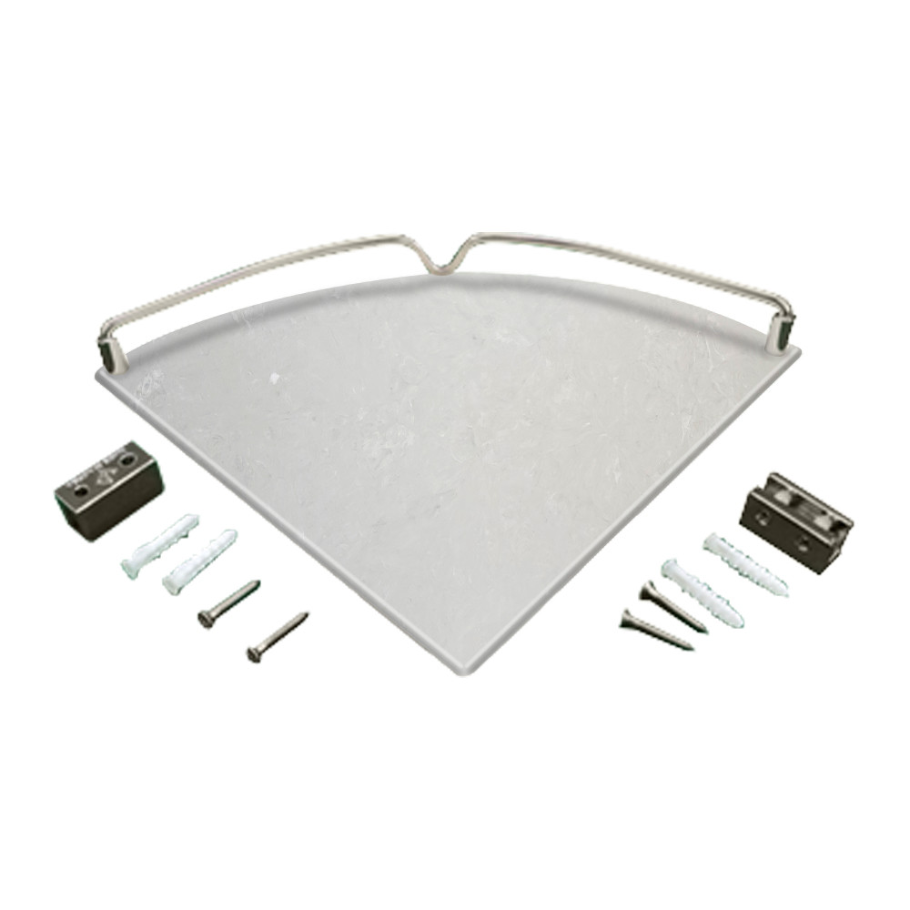 10-in x 10-in Corner Shelf, in Lunar