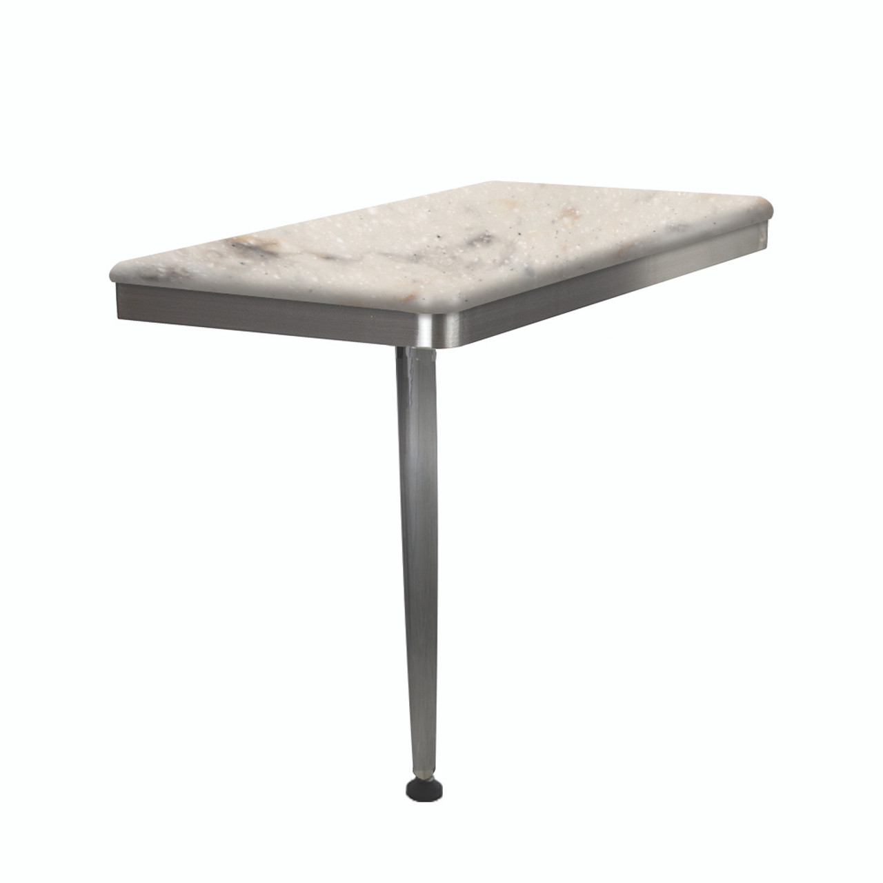 Transolid SSSL2412L-48 24in x 12in Left-Hand Shower Seat with Brushed Stainless Frame and Leg