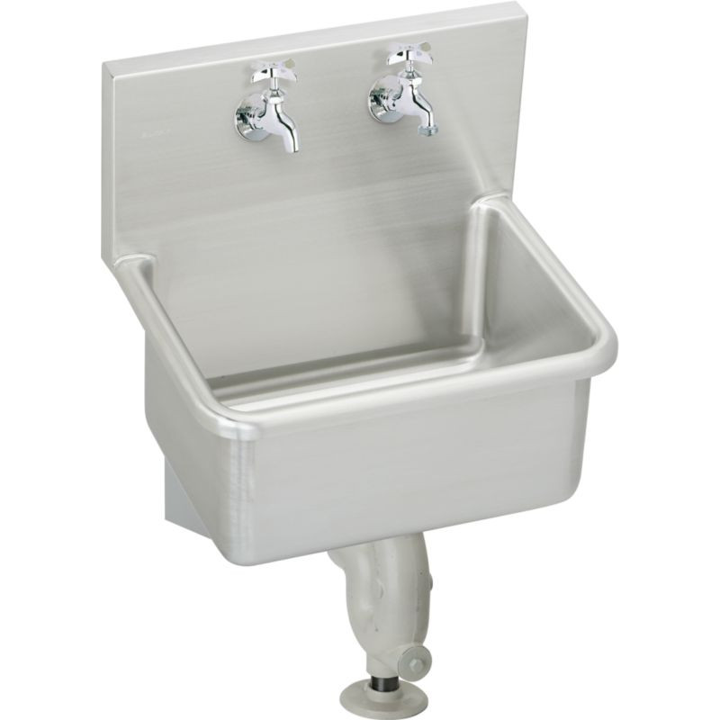 Elkay ESS2319C Commercial Service Sink Package with 2 Faucet Holes in Buffed Satin