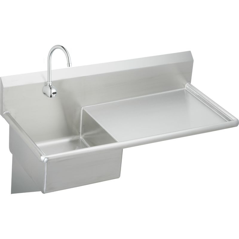 Elkay ESS4924RSACMC Commercial Service Sink Package with Single Faucet Hole in Buffed Satin