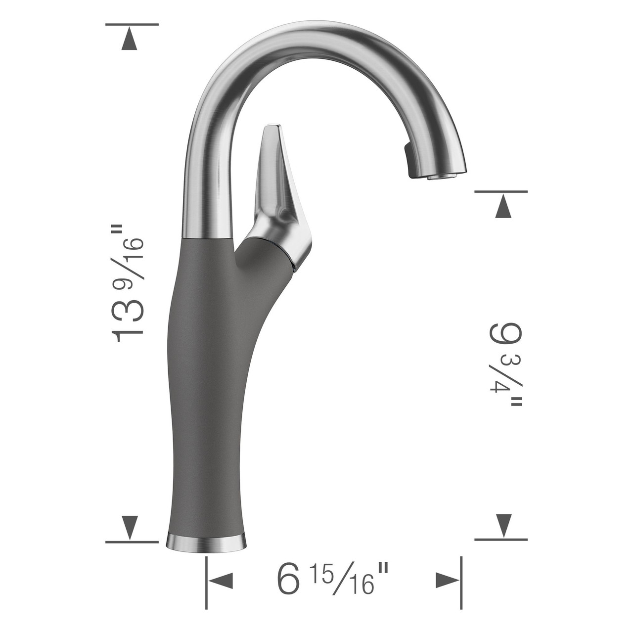 526382 Artona Single-Lever Pull-Down Bar Faucet with 1.5 GPM in Cinder/Stainless 526382 Artona Single-Lever Pull-Down Bar Faucet with 1.5 GPM in Cinder/Stainless