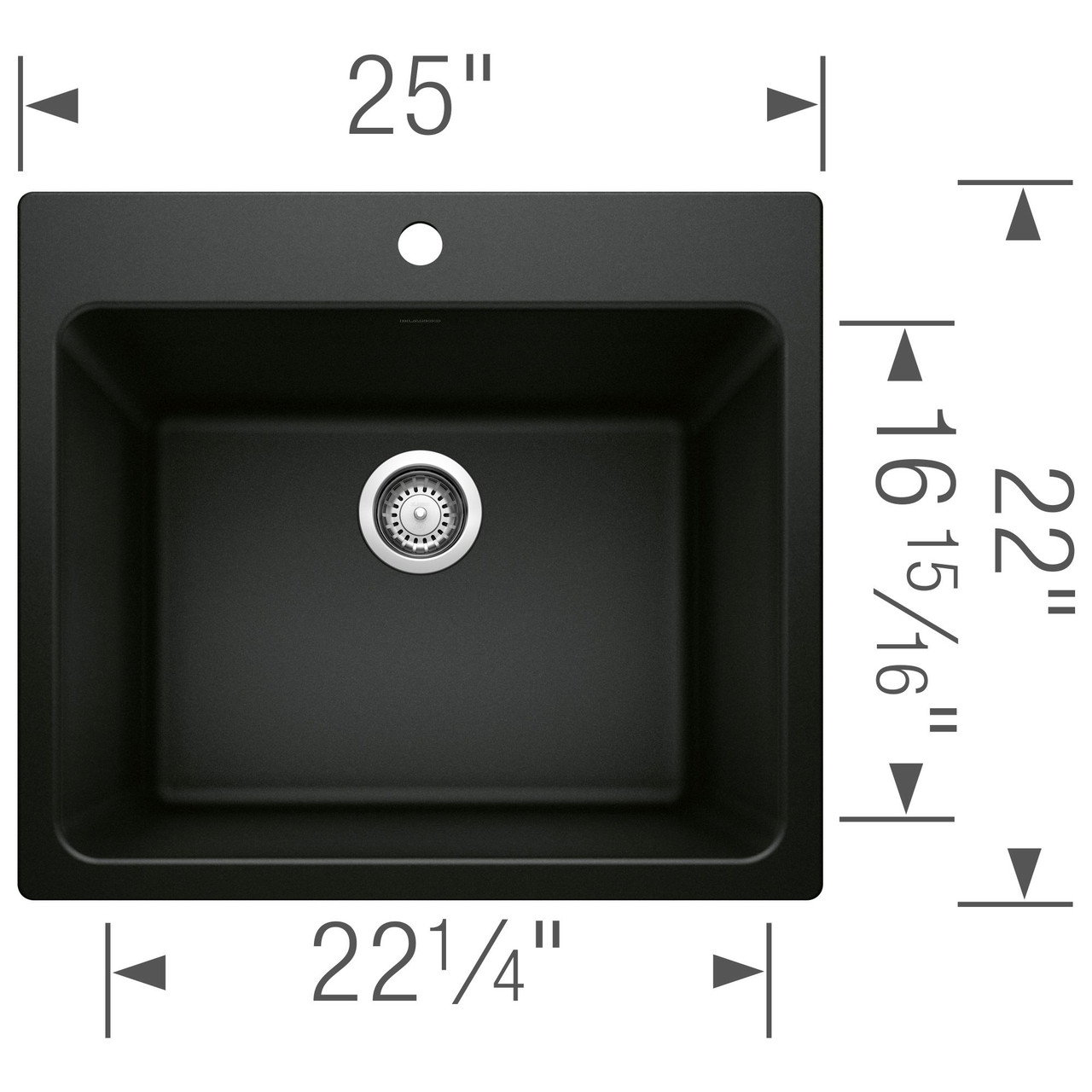 Blanco 442924 Liven Dual Mount Laundry Sink in Coal Black