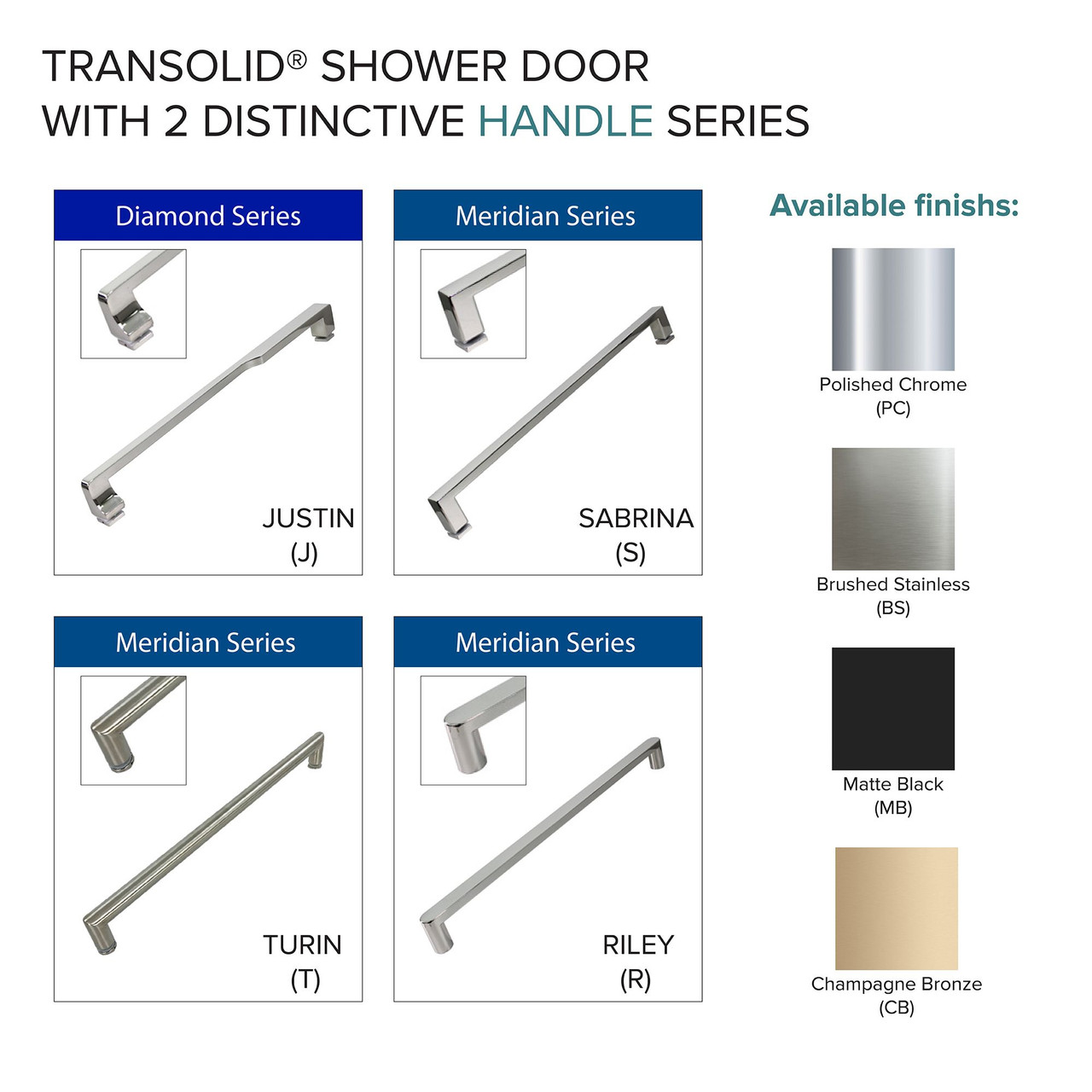 Semi-frameless bypass shower door featuring EXCLUSIVE TruMotion technology in Matte Black frame finish with smooth frosted glass texture and traditional Turin handles 45-3/4-in to 47-in W x 76-in H