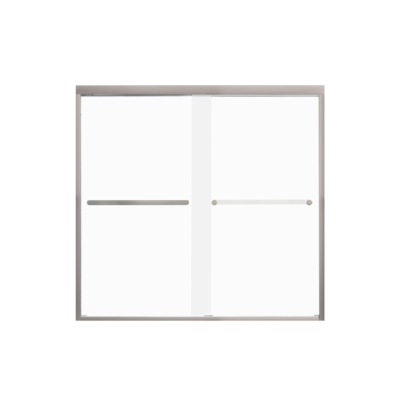 FBPT605808F-R-BN Frederick 57.75-59 in. W x 58 in. H Semi-Frameless Bypass Shower Door in Brushed Stainless with Frosted Glass