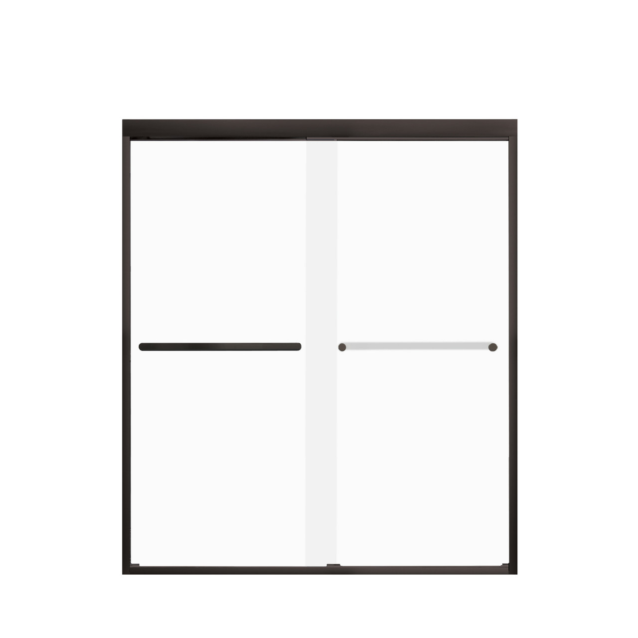 Transolid FBPT607008F-R-MB Frederick 57.75-59 in. W x 70 in. H Semi-Frameless Bypass Shower Door in Matte Black with Frosted Glass