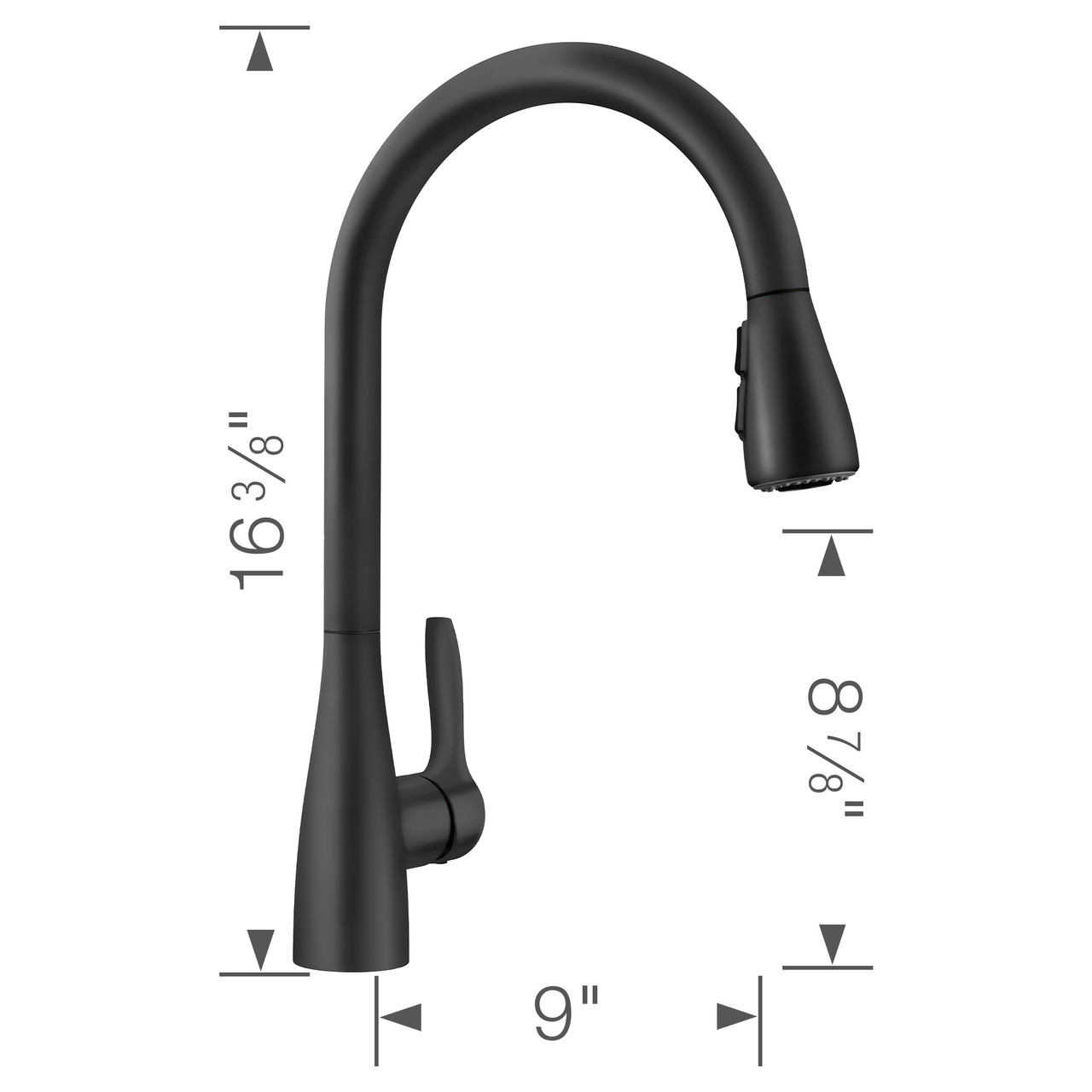 Blanco 443027 Atura Pull-Down Kitchen Faucet 1.5 GPM in Matte Black